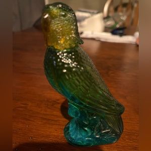 Vintage Avon Island Charisma Cologne Glass Blue Parakeet Parrot Bottle- Unopened